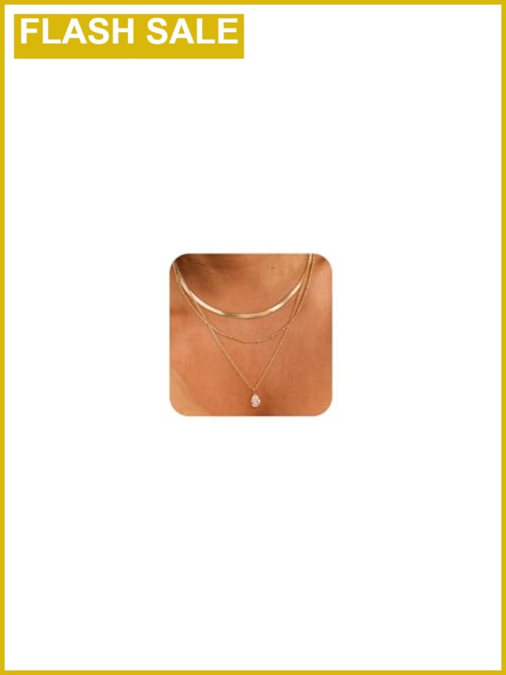 Layered 14K Gold Plated Stackable Choker Necklace Set